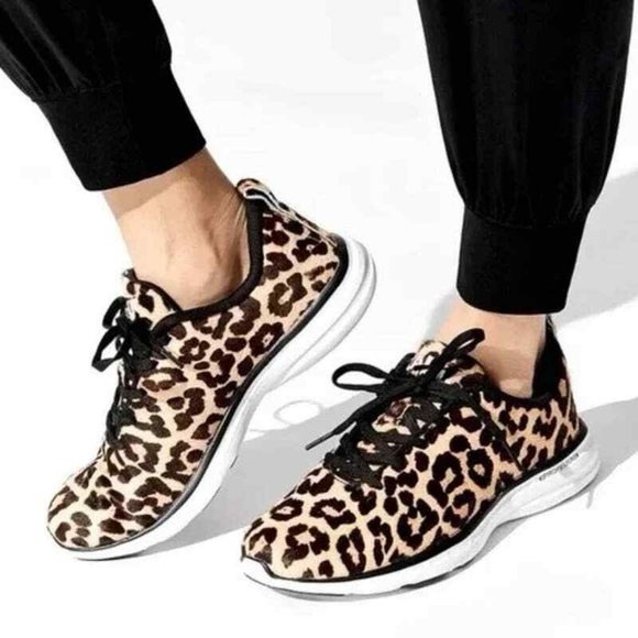 APL Shoes - APL (Athletic Propulsion Labs) Iconic Pro Leopard-print Calf Hair Sneakers